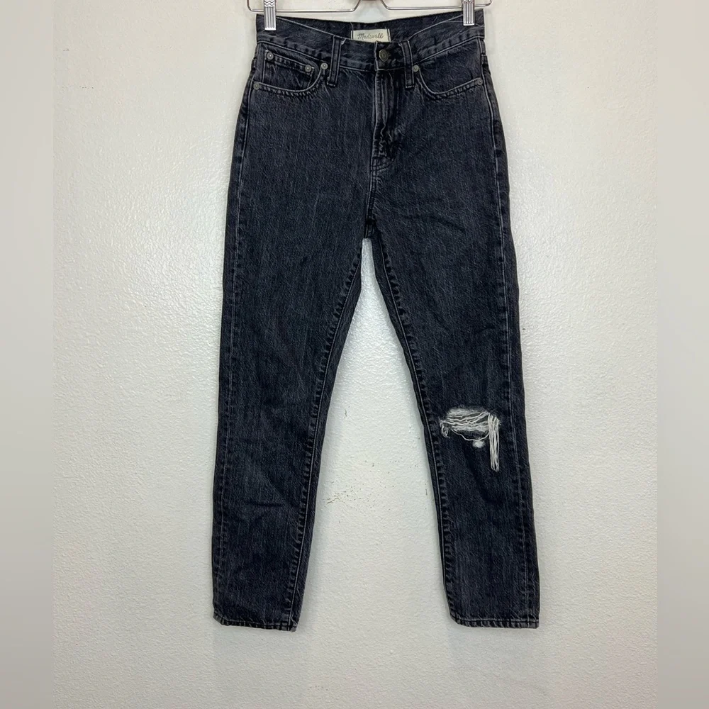 Madewell The Perfect Vintage‎ Jean in Roxstone Wash Knee-Rip Edition Size 24